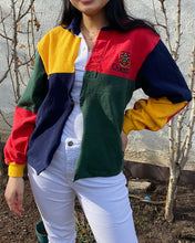 Load image into Gallery viewer, Queen's Colour Block Rugby Cardigan
