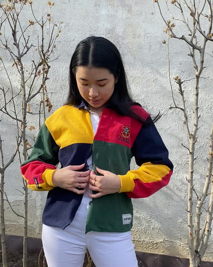 Queen's Colour Block Rugby Cardigan